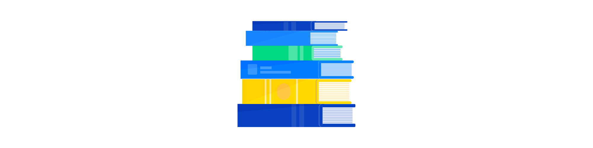 An illustrated icon of a stack of books