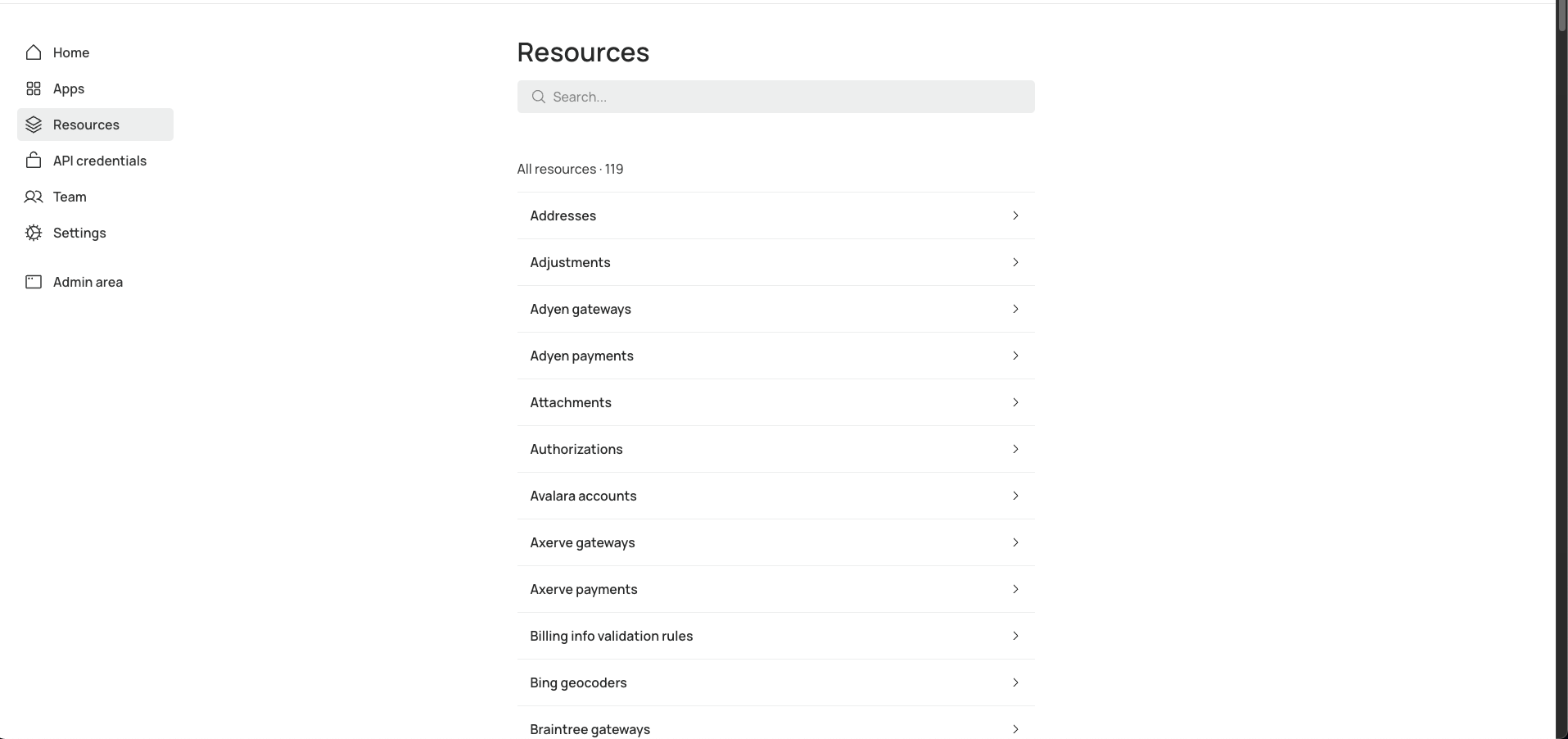 The Resources tab