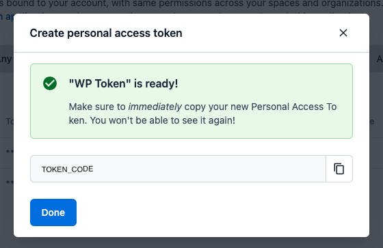 After the data is filled as desired, let’s generate the token. Do not forget to copy your personal access token. If not, will be required to create a new one.