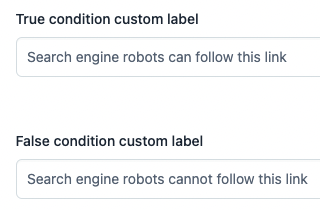 Screenshot of SEO condition links setting robots can follow in Contentful