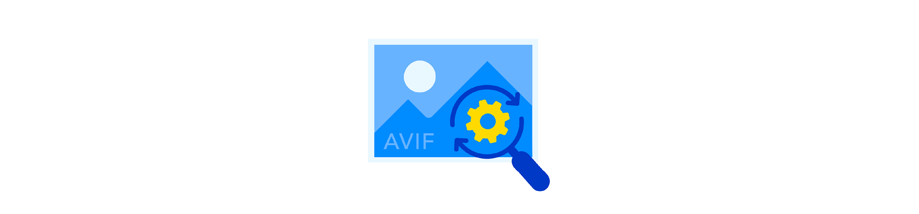 Illustrated icon representing the AVIF image format