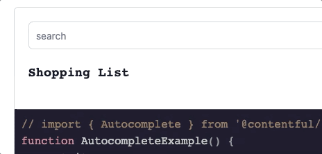 Showing autocomplete