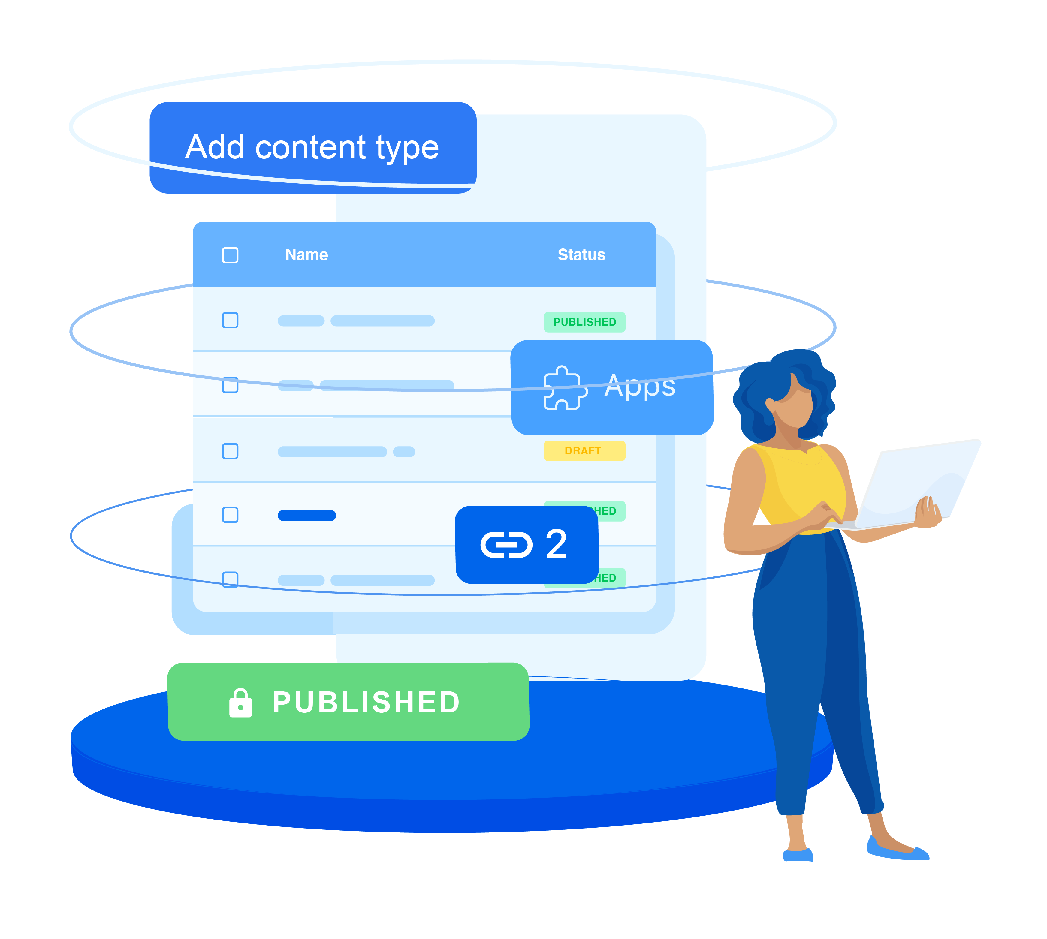 Content platform content type user interface