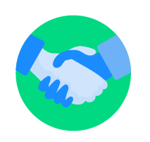 graphic icon of a handshake