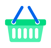 Green grocery basket