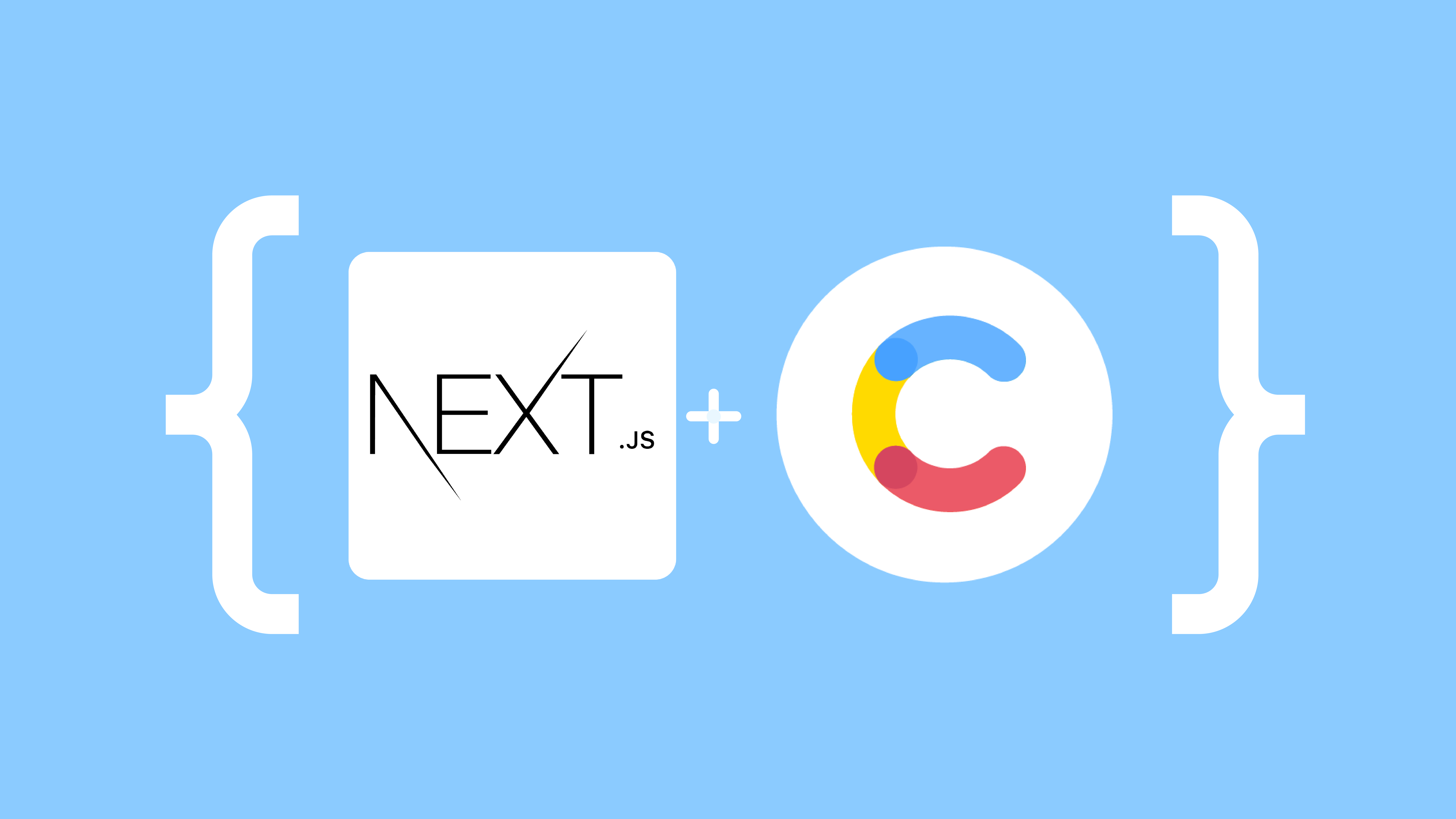 Logo of Next.js and logo of Contentful within curly brackets 