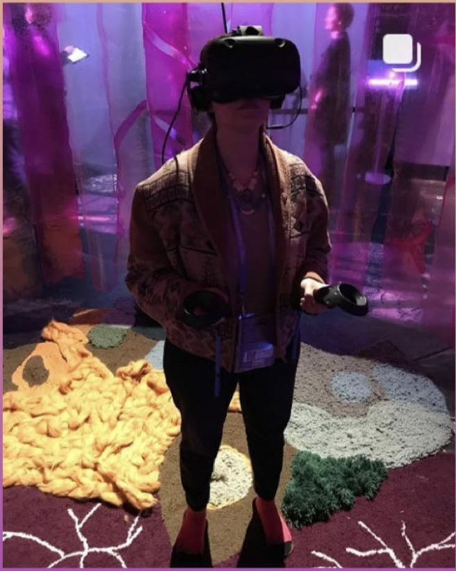 Amelia Winger-Bearskin is @studioamelia on Instagram. This shot was snapped at Sunset as Amelia experienced a VR program in which you are a fungus. 
