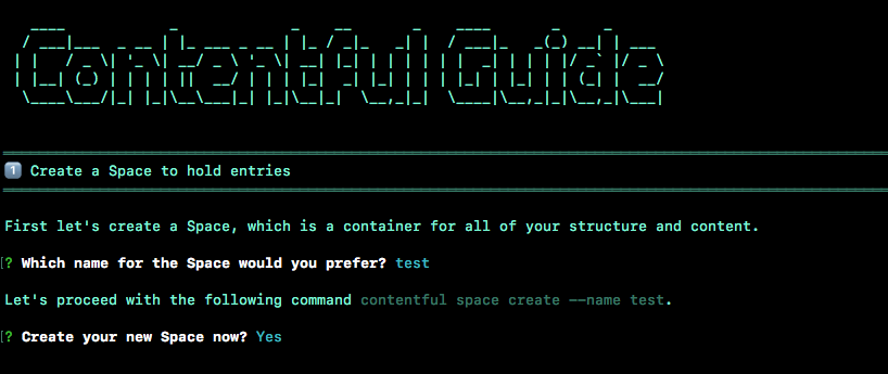 Contentful CLI tool contentful guide screenshot