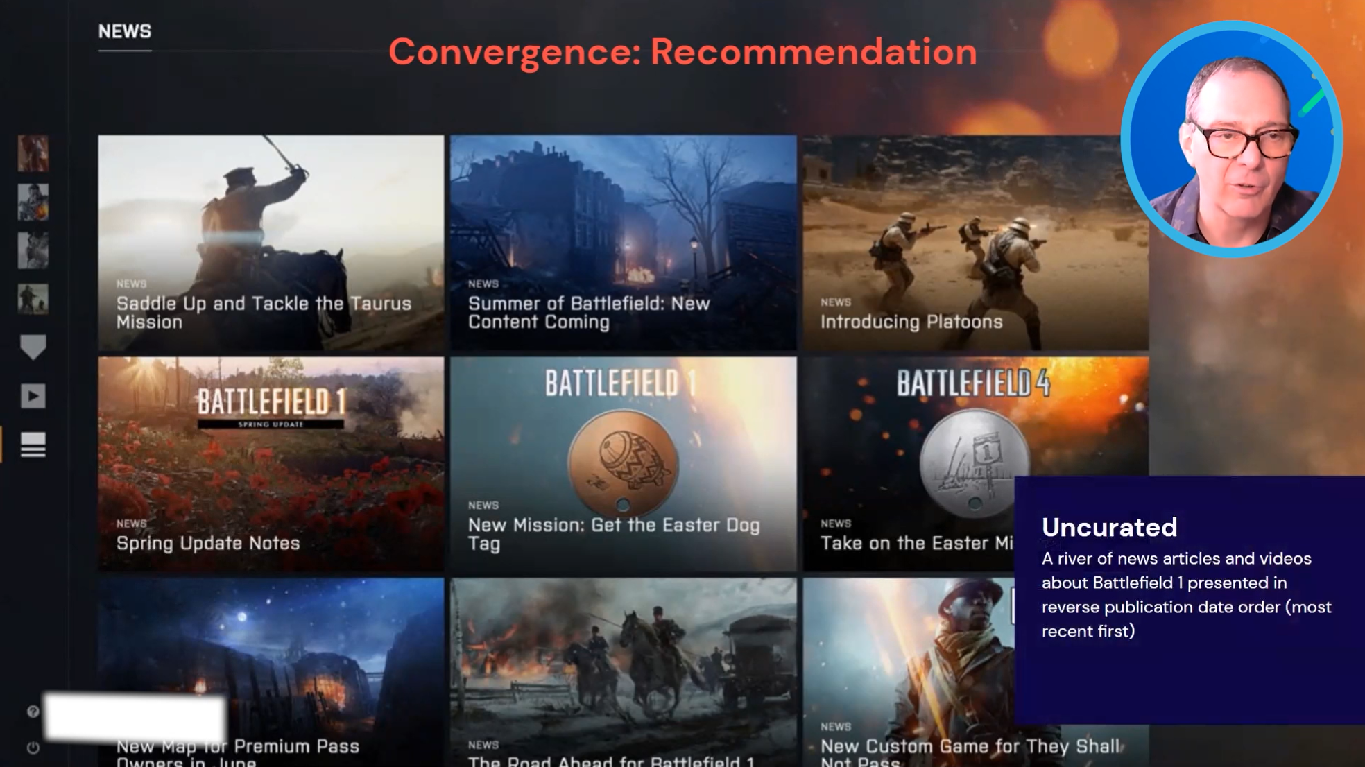 Screenshot of how recommendations look in EA's client