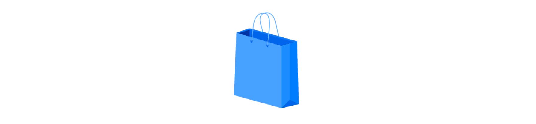 Illustrated icon of a shopping bag