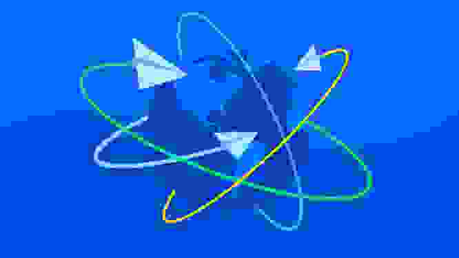 Illustration showing paper planes flying around a globe, symbolizing global marketing reach