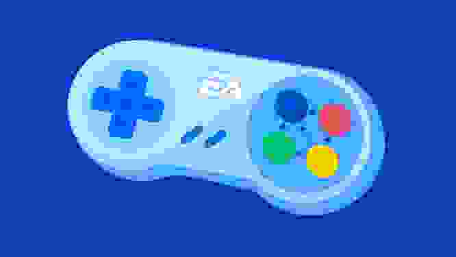 Illustration of a controller with the EA logo on it
