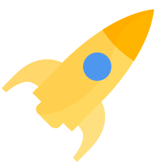 Blog icon yellow rocket small