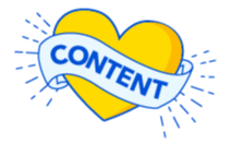 Tattoo icon of a heart with a content ribbon.