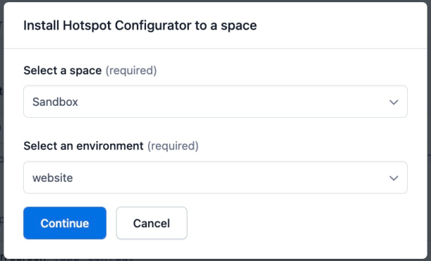 Install Hotspot Configurator to a space