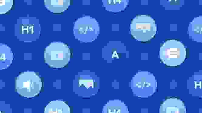 An illustration depicting different icons contained in bubbles in a pattern.
