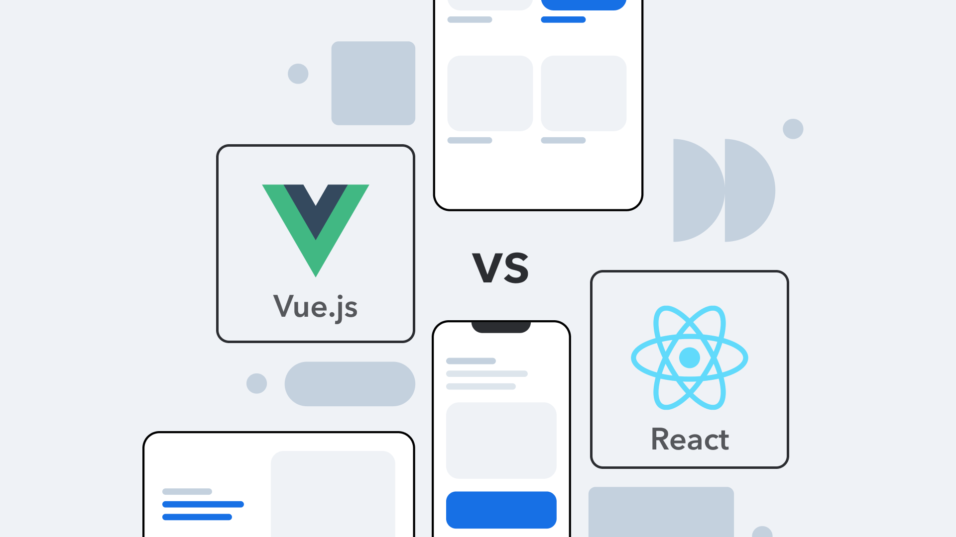 Vue and React are both popular JavaScript UI frameworks. We cover their similarities and differences, discussing which is best for different use cases.