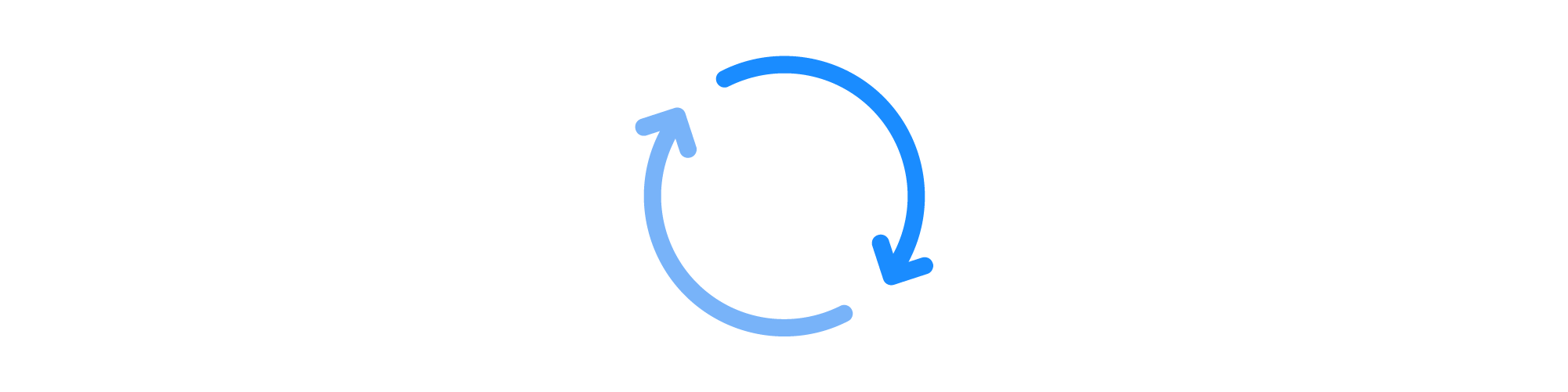 Illustrated icon of a cycle, loop