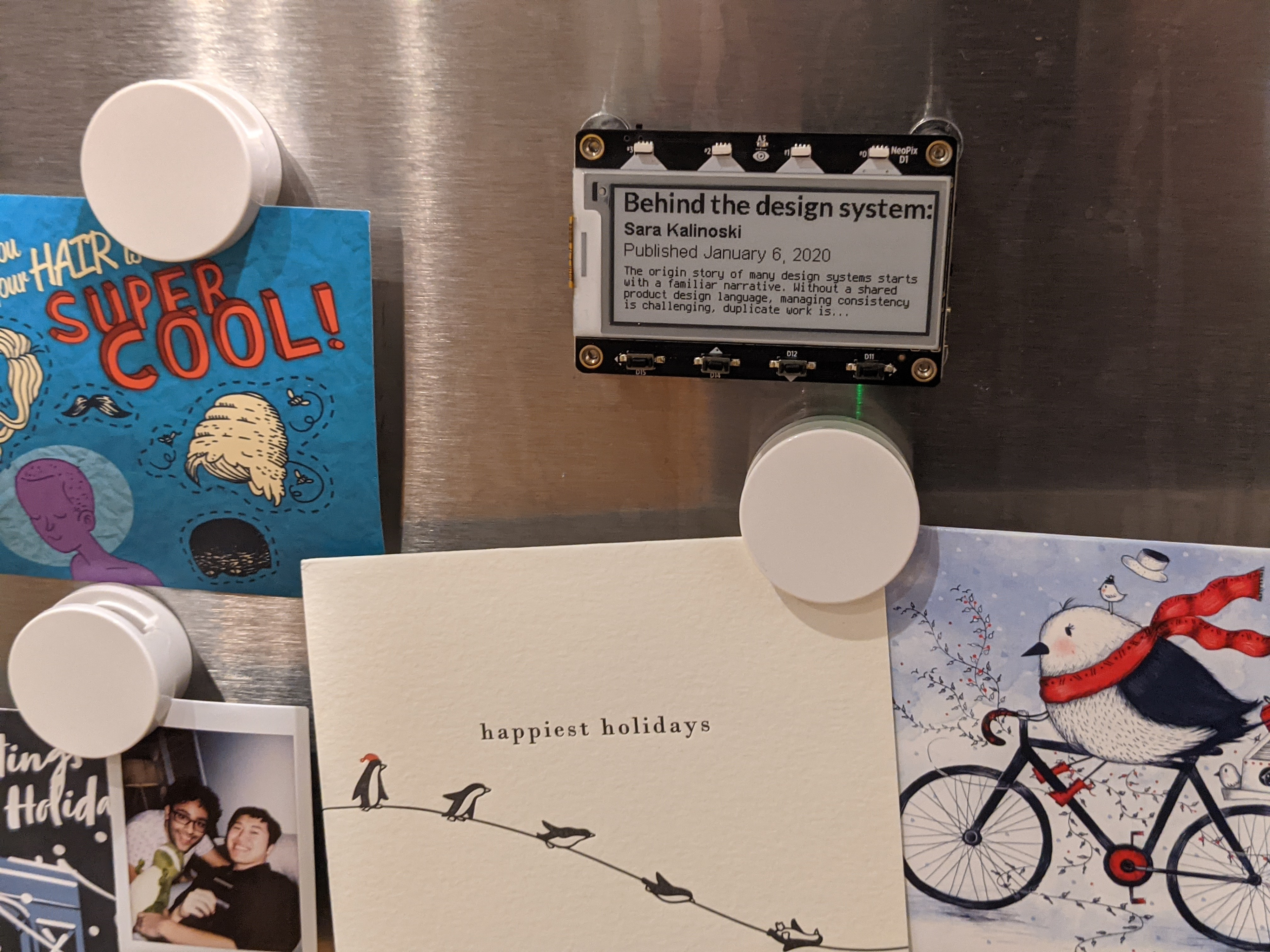 MagTag on the Fridge