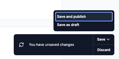 Save and publish