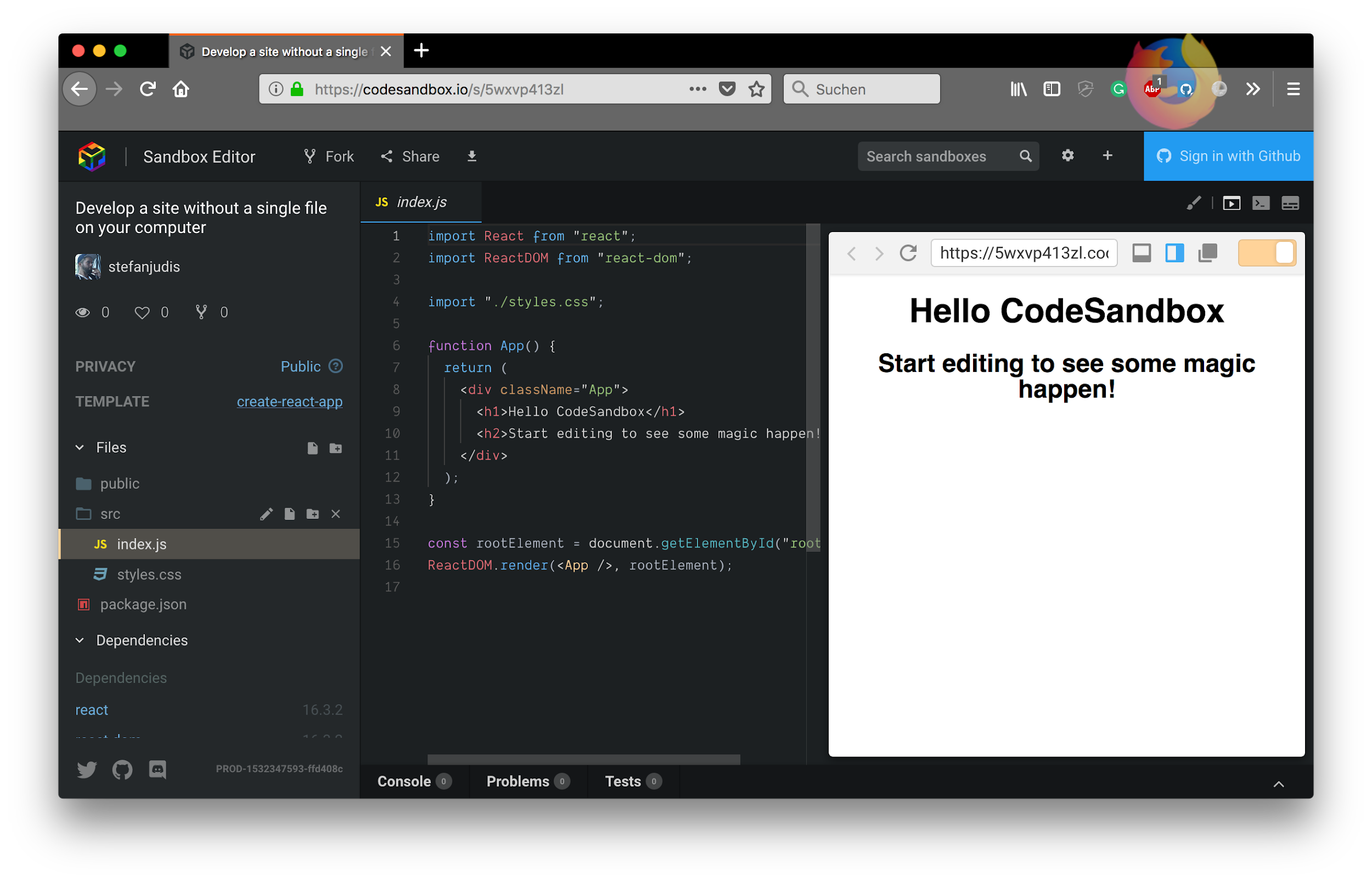 Codebase to enter React development