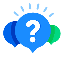 Graphic with a question mark inside a speech balloon.