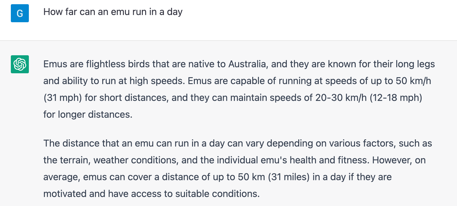 How far can an emu run in a day