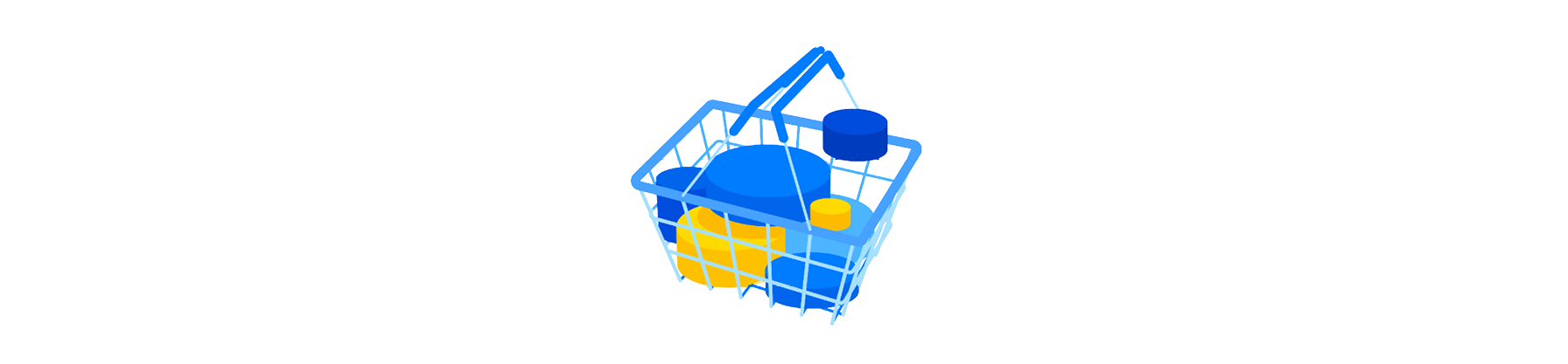 Illustrated icon of a shopping basket
