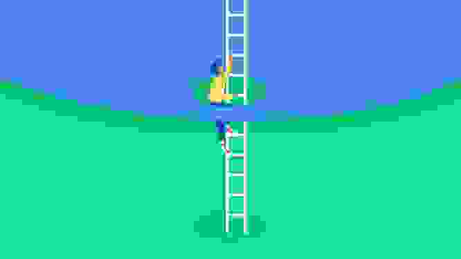 Person clumbing an App Framework ladder to evolving 