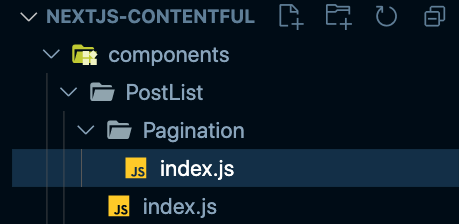 Screenshot of pgination in Contentful