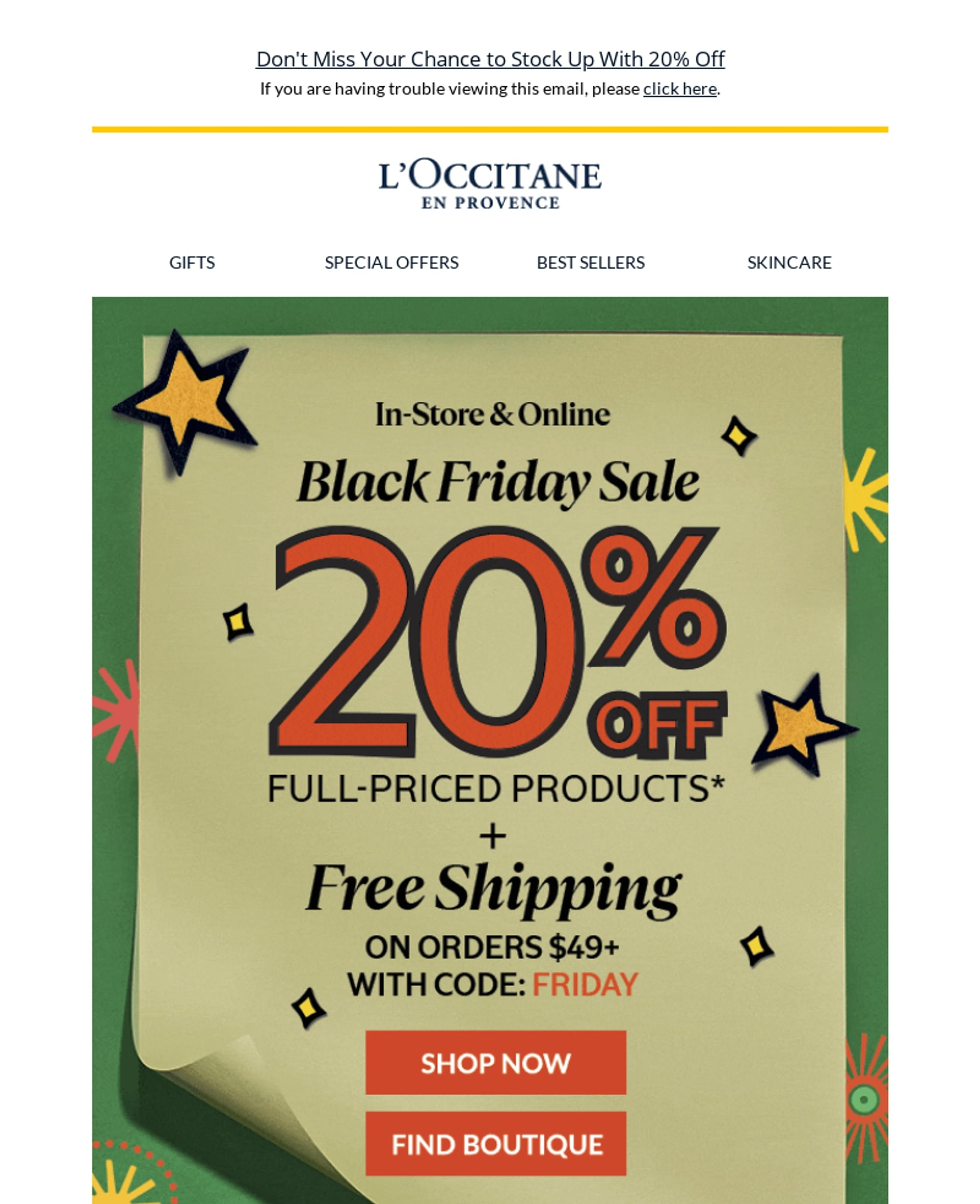 Black Friday Day Email Subject Line Examples #3