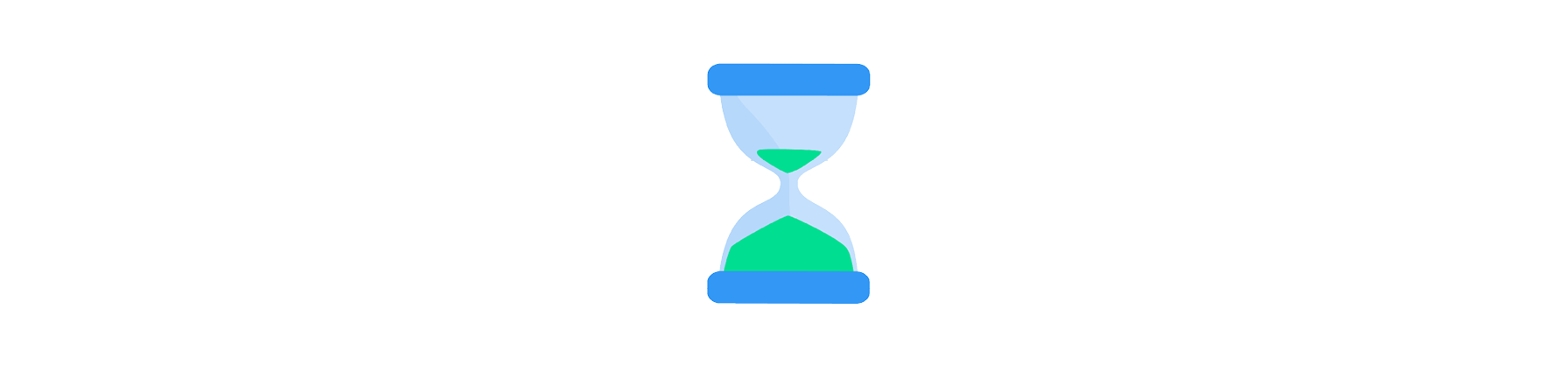 Illustrated icon of an hourglass