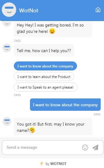 Chatbot Lead Generation Example - WotNot
