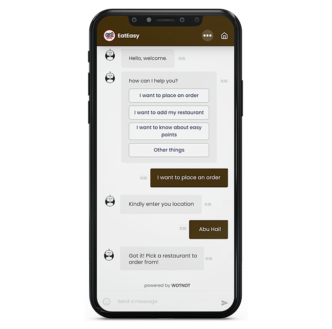 EatEasy chatbot interface