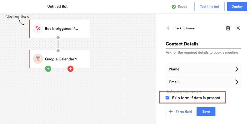 Skip Contact Form If Data is Available