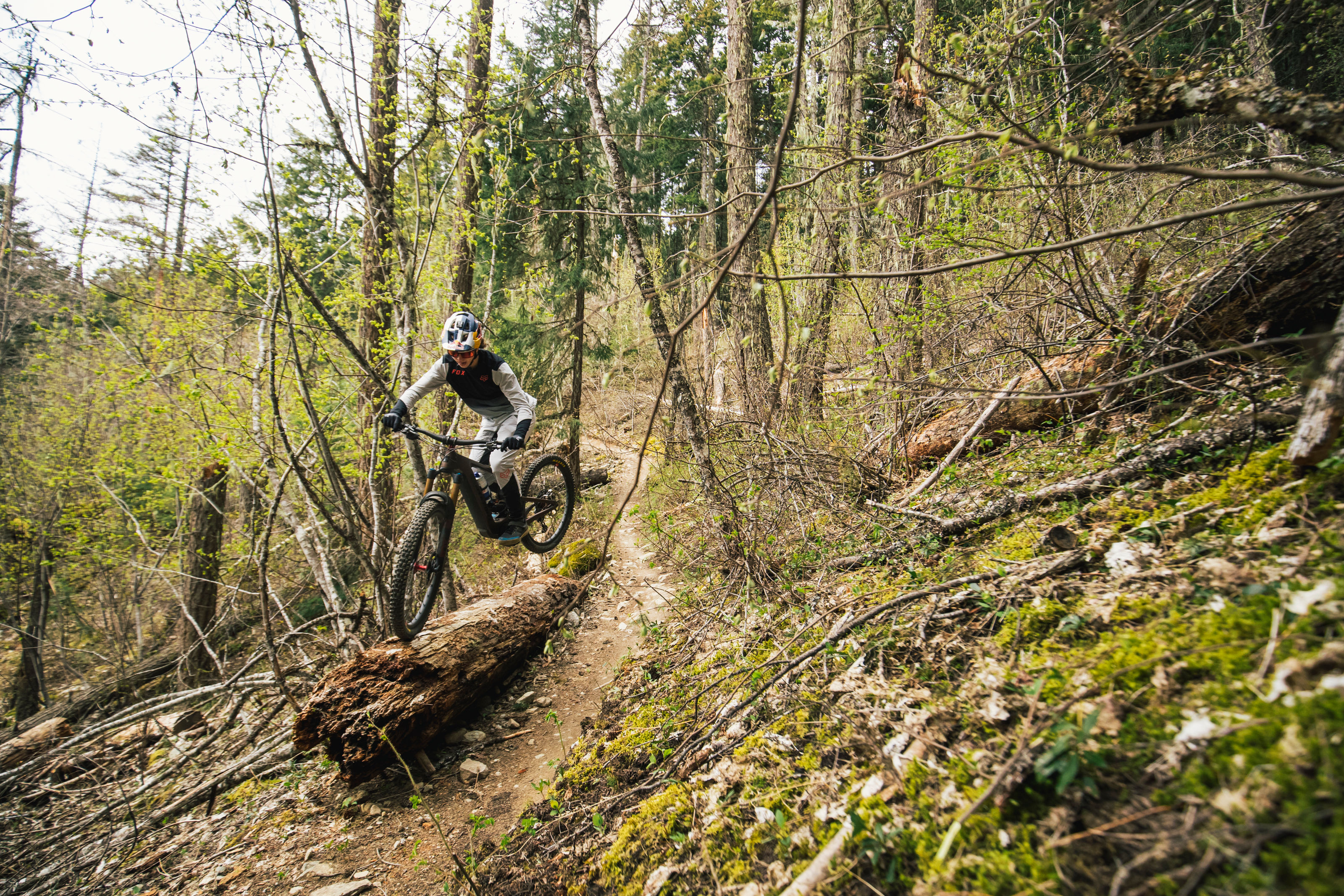 Fahrradfahrer in Bikepark