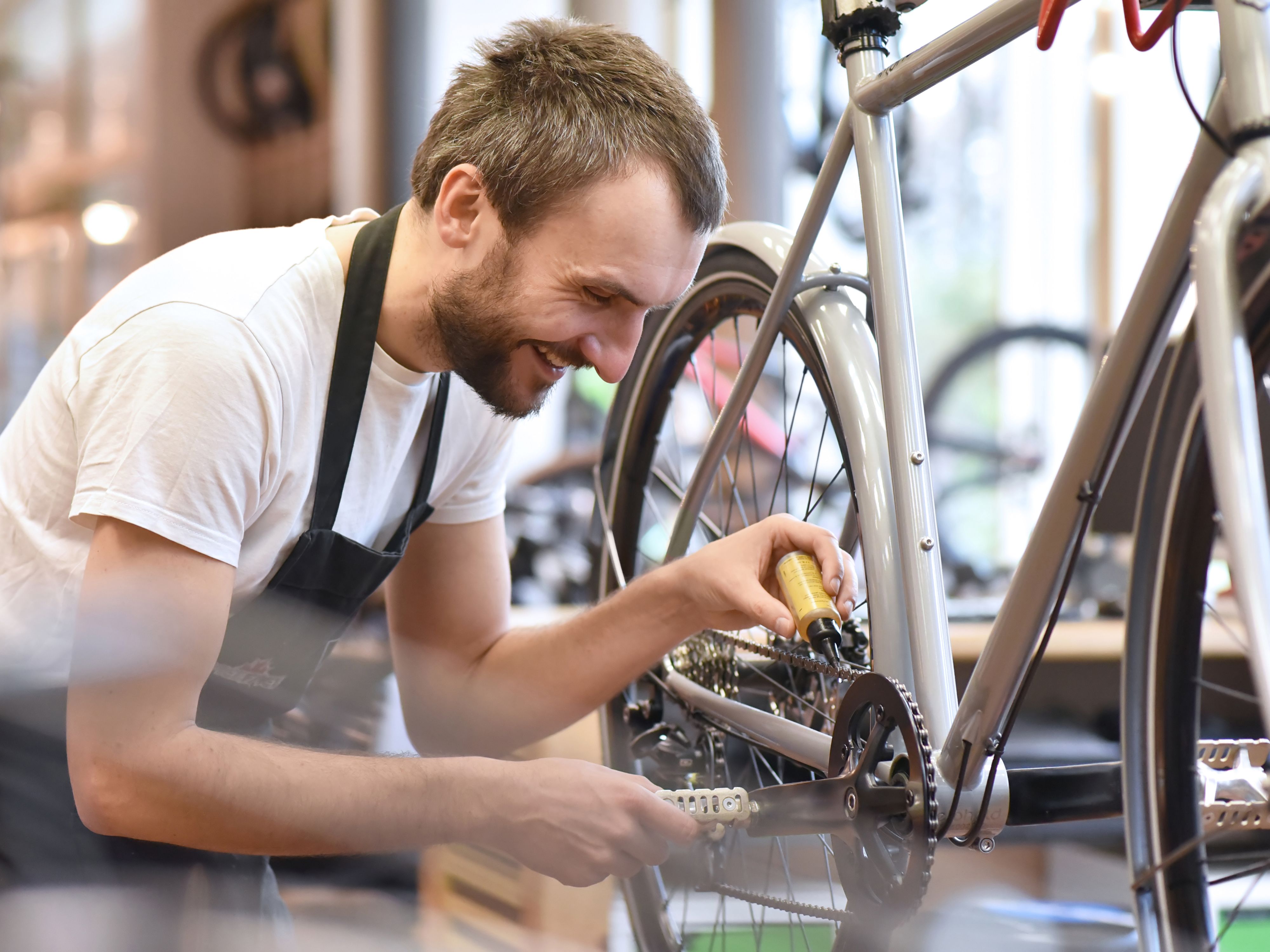 Fahrrad beim Service durch den Fachhändler