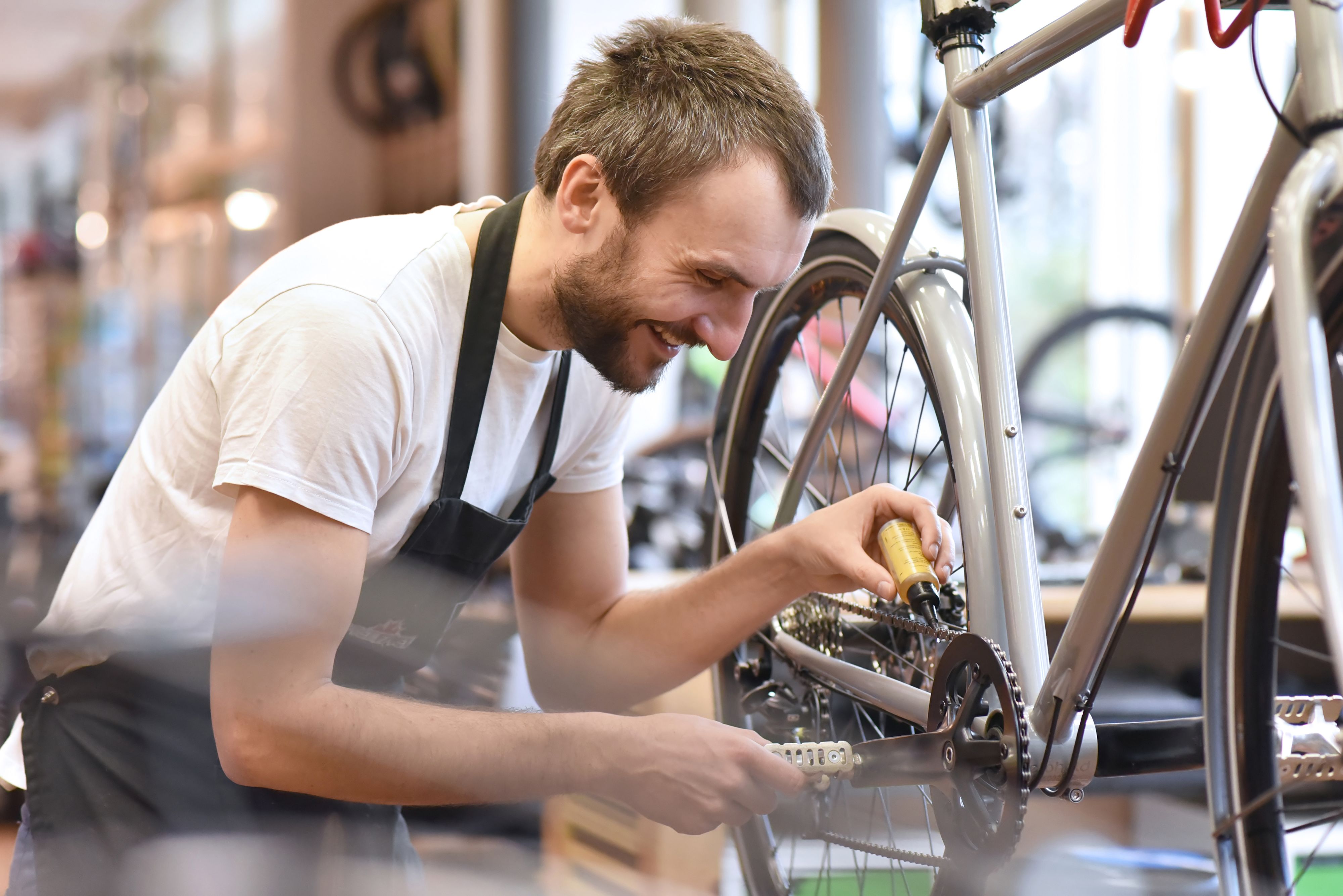 Fahrrad beim Service durch den Fachhändler