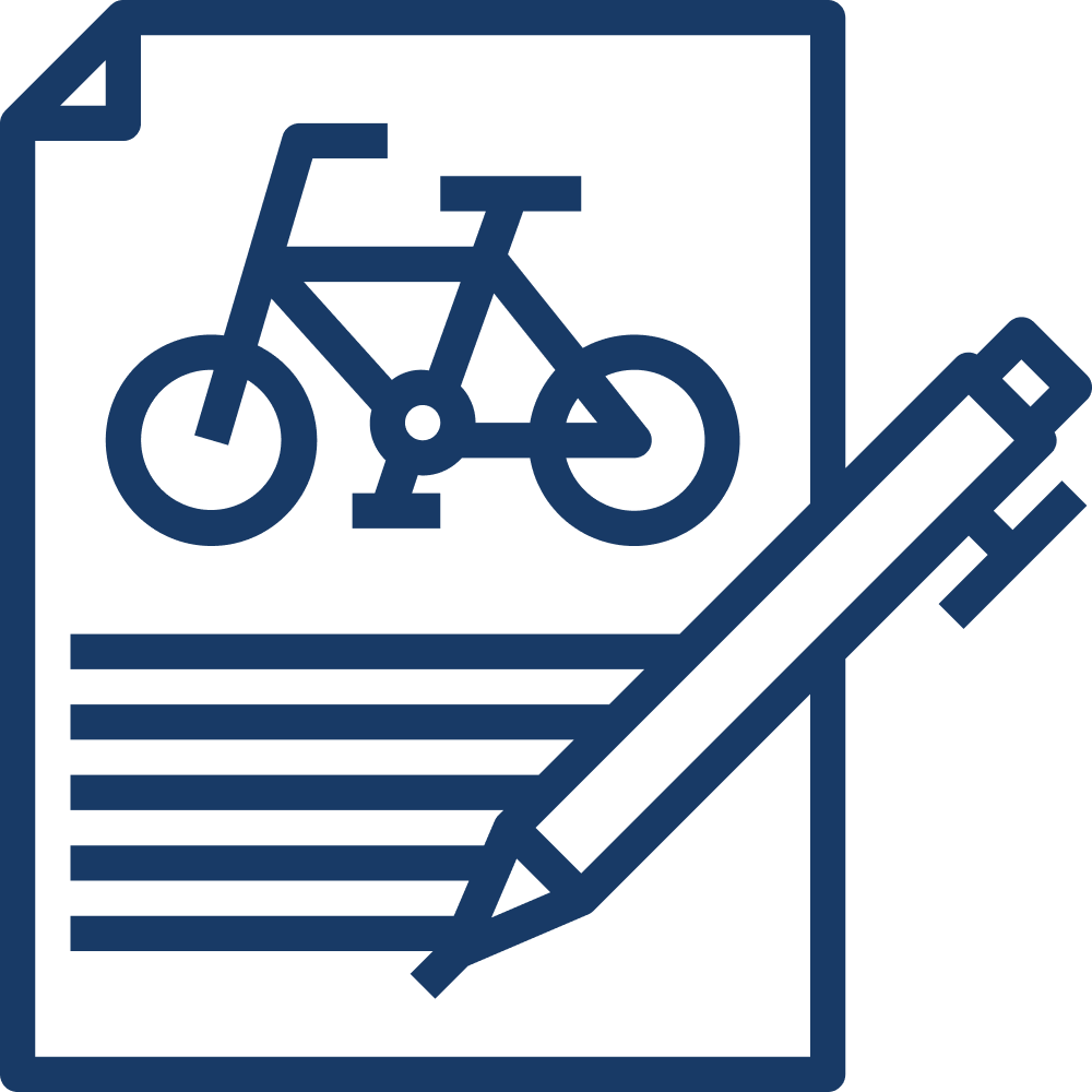 Icon fachhändler papierkram(1) Fahrrad Vertrag Unterschrift Blatt Zettel Stift
