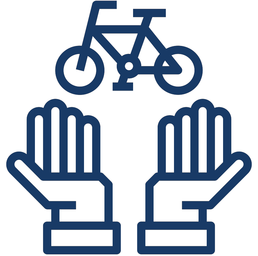 Icon versicherung neuradabdeckung Fahrrad Hände Abholung Rückgabe