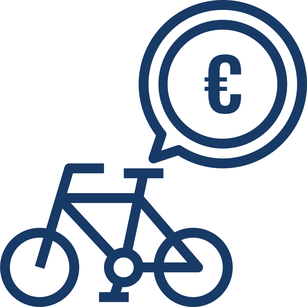 Icon Fahrrad Euro arbeitnehmer geldsparen sparen