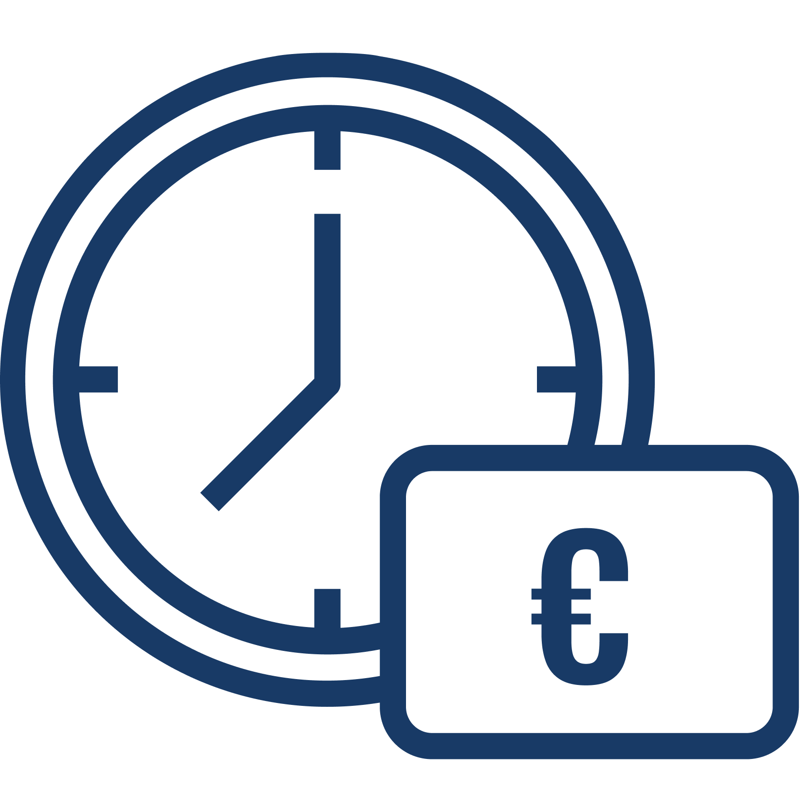 Icon fachhändler überweisung Uhr Euro Geld Zeit Kosten