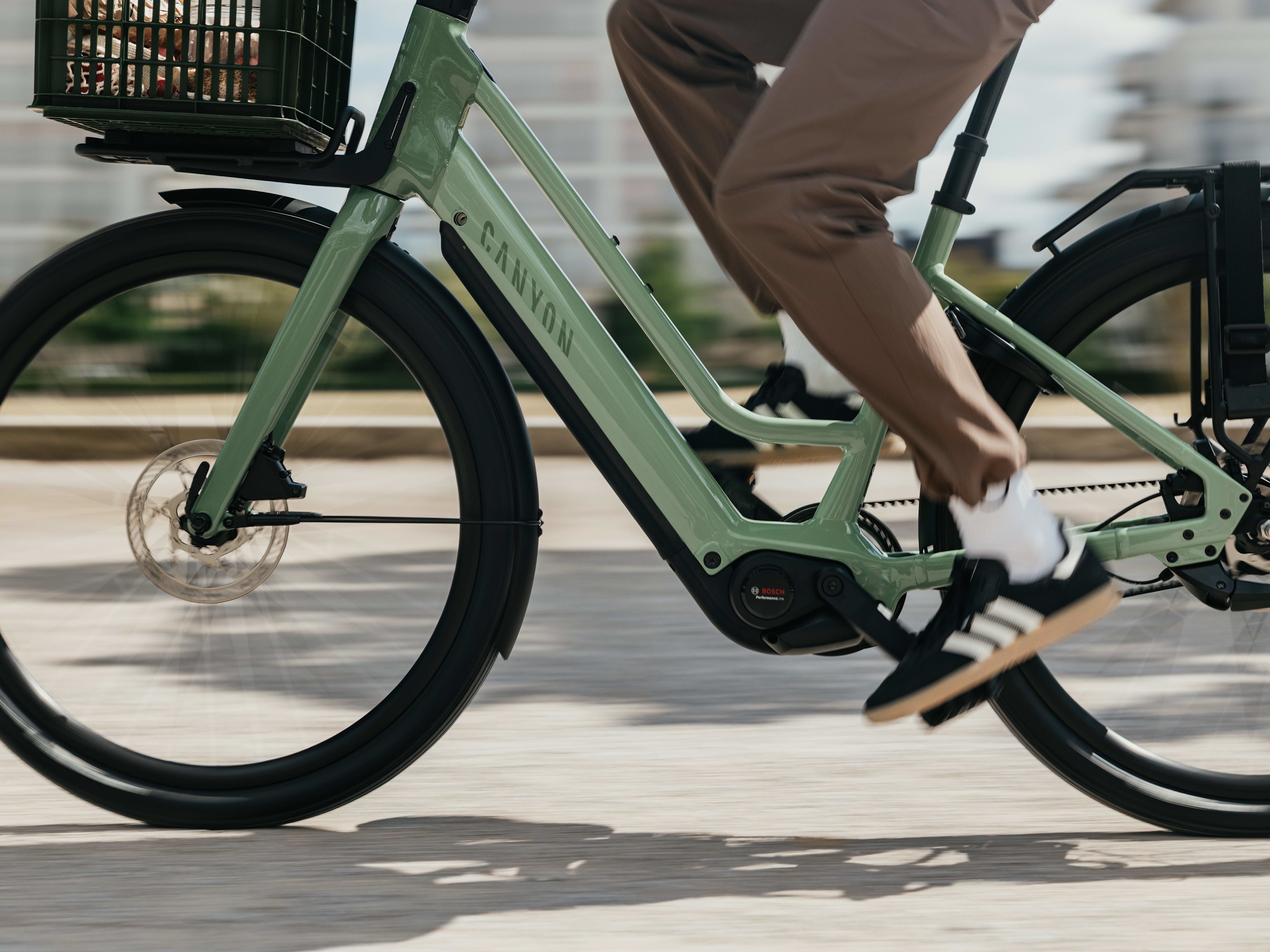 Nahaufnahme eines E-Bikes von Canyon