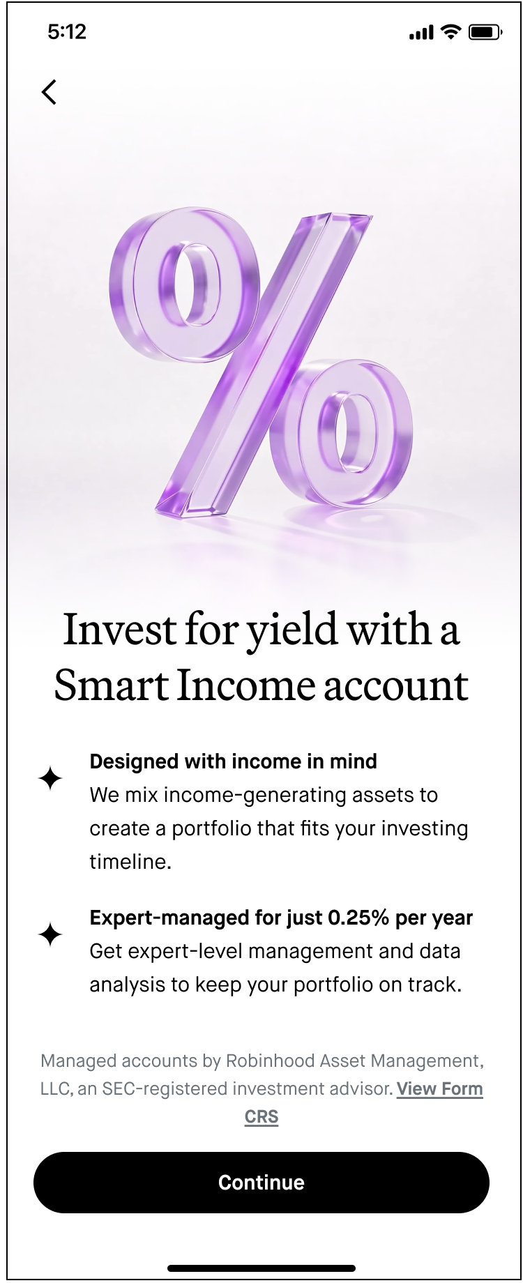 Smart Income account example