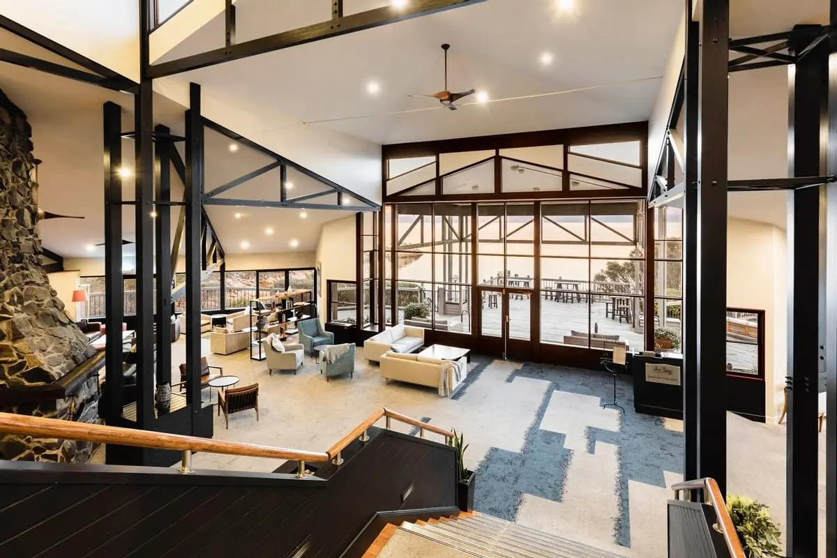 Entrance and lobby area in the Main Lodge at Freycinet Lodge