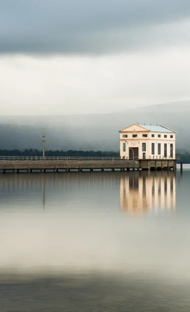 Pumphouse Point on Lake St Clair, Tasmania.
