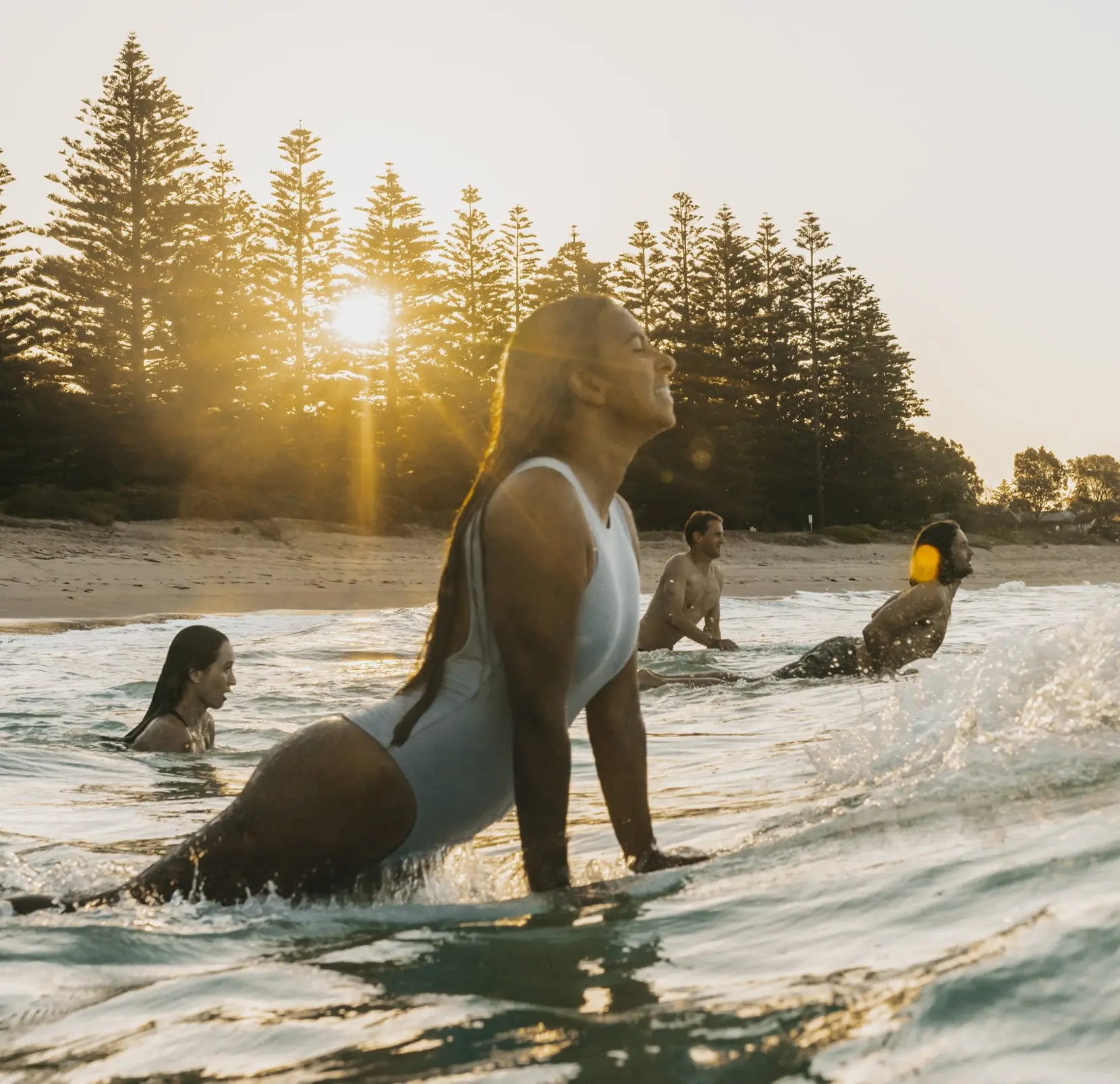 Youth Surfing at Beach