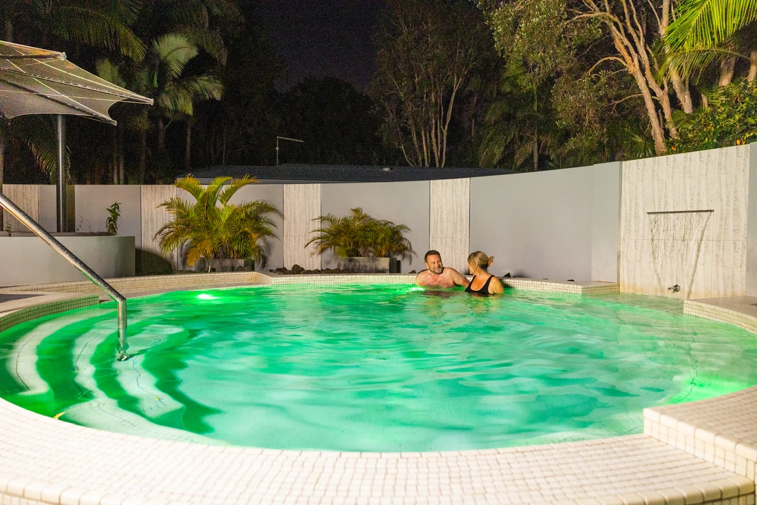 Night time jacuzzi, Angourie Resort, Yamba NSW