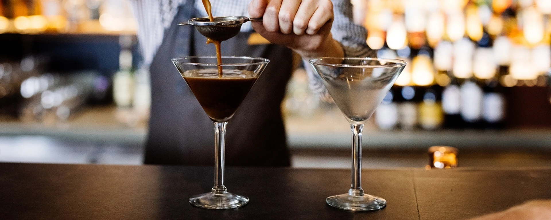 Bartender making cocktails at Freycinet Lodge