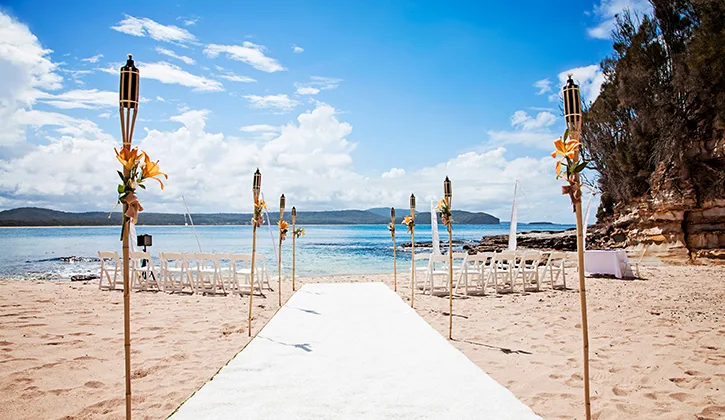 Beach wedding set up